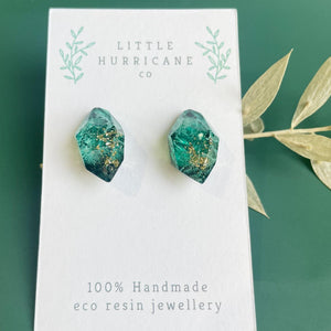 Emerald Green Gem Studs