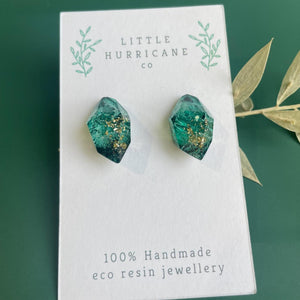 Emerald Green Gem Studs