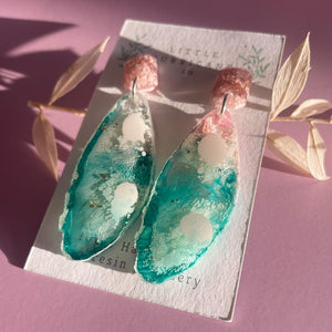 Turquoise Waters Geode Dangles