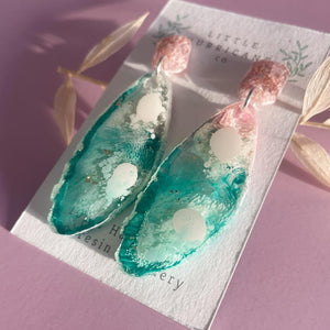 Turquoise Waters Geode Dangles