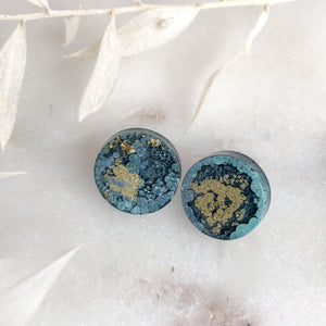 Midnight water - button studs - Little Hurricane Co